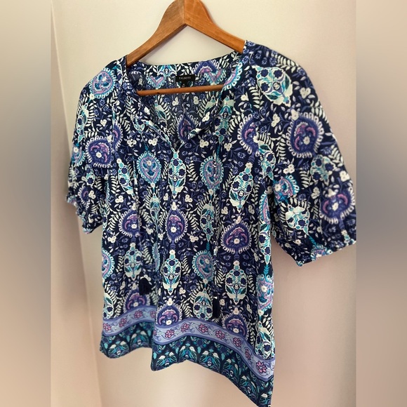 Talbots Floral 100% Cotton Top XS - Picture 8 of 8